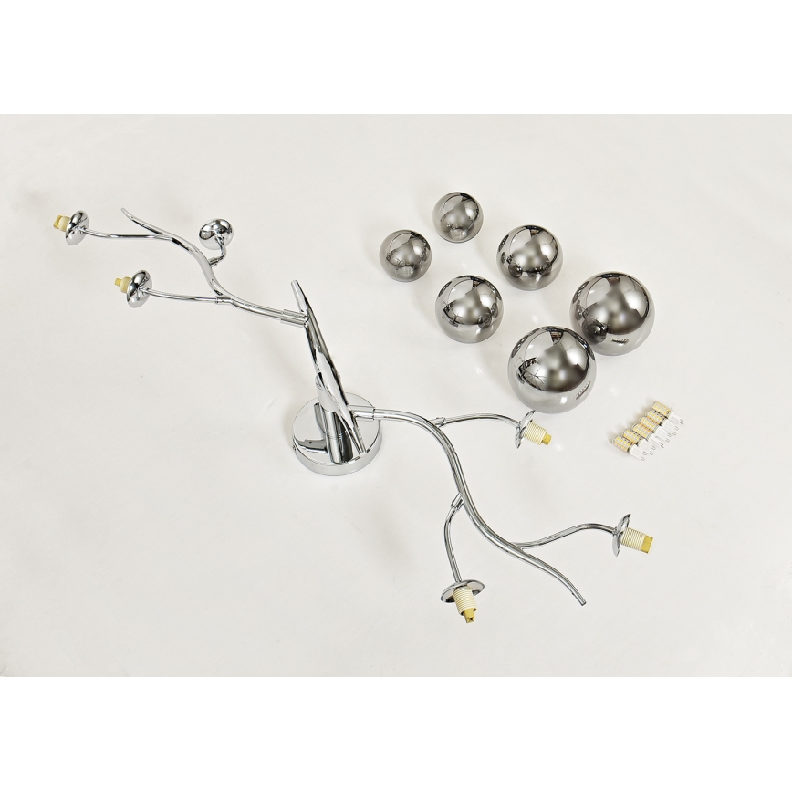 Brilagi - LED Полилей за повърхностен монтаж MISTEL 6xG9/3W/230V лъскав хром/опушен