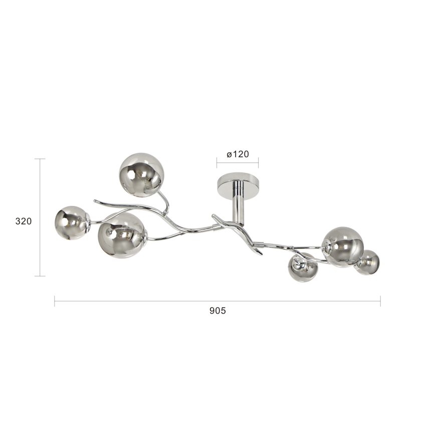 Brilagi - LED Полилей за повърхностен монтаж MISTEL 6xG9/3W/230V лъскав хром/опушен