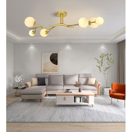Brilagi - LED Полилей за повърхностен монтаж MISTEL 6xG9/3W/230V златист/бял