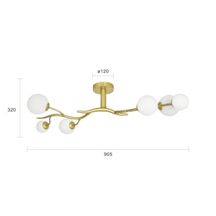 Brilagi - LED Полилей за повърхностен монтаж MISTEL 6xG9/3W/230V златист/бял