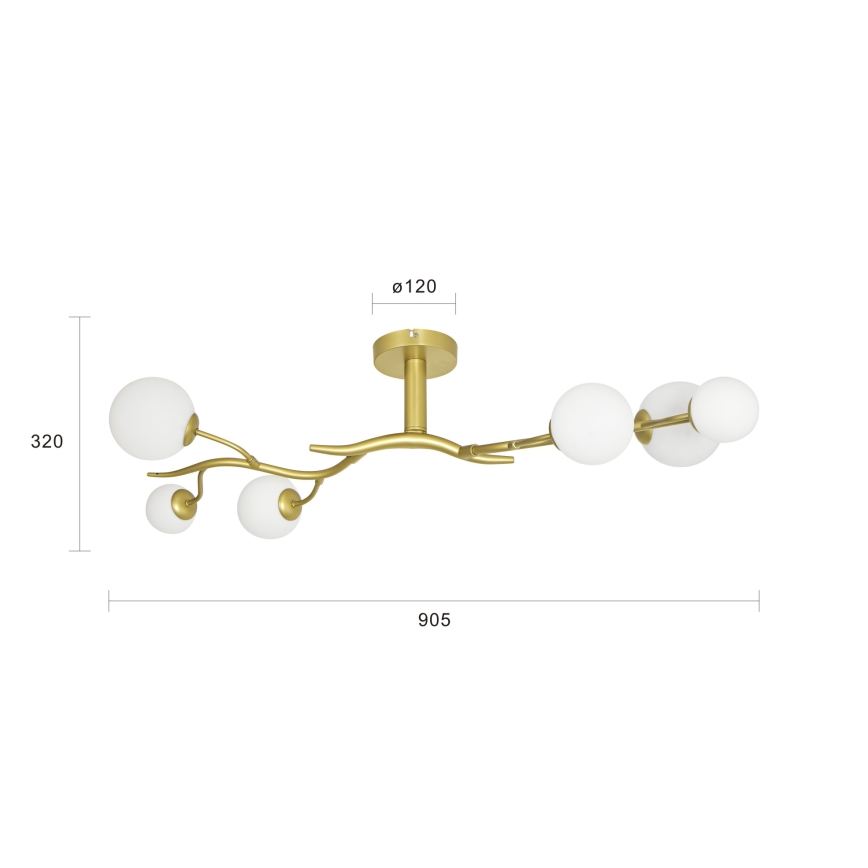 Brilagi - LED Полилей за повърхностен монтаж MISTEL 6xG9/3W/230V златист/бял