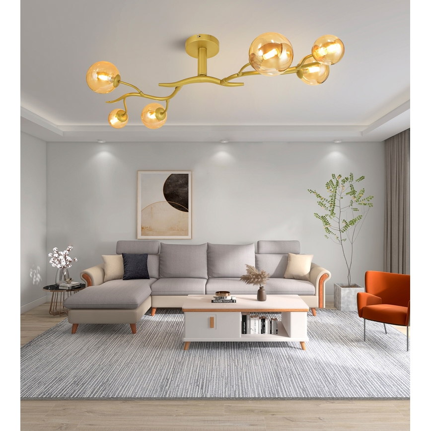 Brilagi - LED Полилей за повърхностен монтаж MISTEL 6xG9/3W/230V златист
