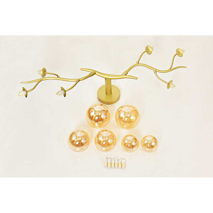 Brilagi - LED Полилей за повърхностен монтаж MISTEL 6xG9/3W/230V златист