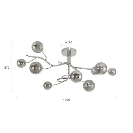 Brilagi - LED Полилей за повърхностен монтаж MISTEL 9xG9/3W/230V лъскав хром/опушен