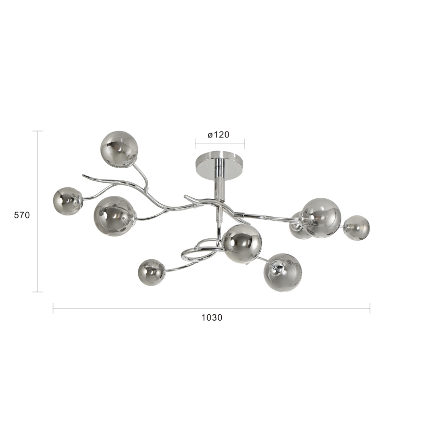Brilagi - LED Полилей за повърхностен монтаж MISTEL 9xG9/3W/230V лъскав хром/опушен