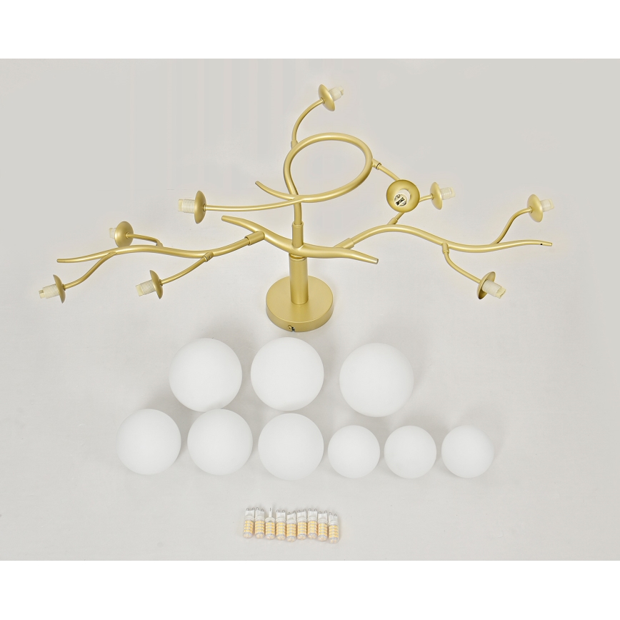 Brilagi - LED Полилей за повърхностен монтаж MISTEL 9xG9/3W/230V златист/бял