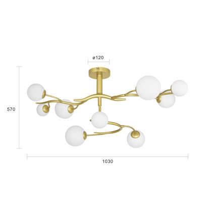 Brilagi - LED Полилей за повърхностен монтаж MISTEL 9xG9/3W/230V златист/бял