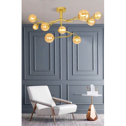 Brilagi - LED Полилей за повърхностен монтаж MISTEL 9xG9/3W/230V златист