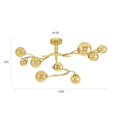 Brilagi - LED Полилей за повърхностен монтаж MISTEL 9xG9/3W/230V златист