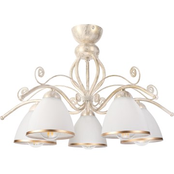 Brilagi - LED повърхностно монтиран полилей ANTICO 5xE27/60W/230V 3000K бяла патина