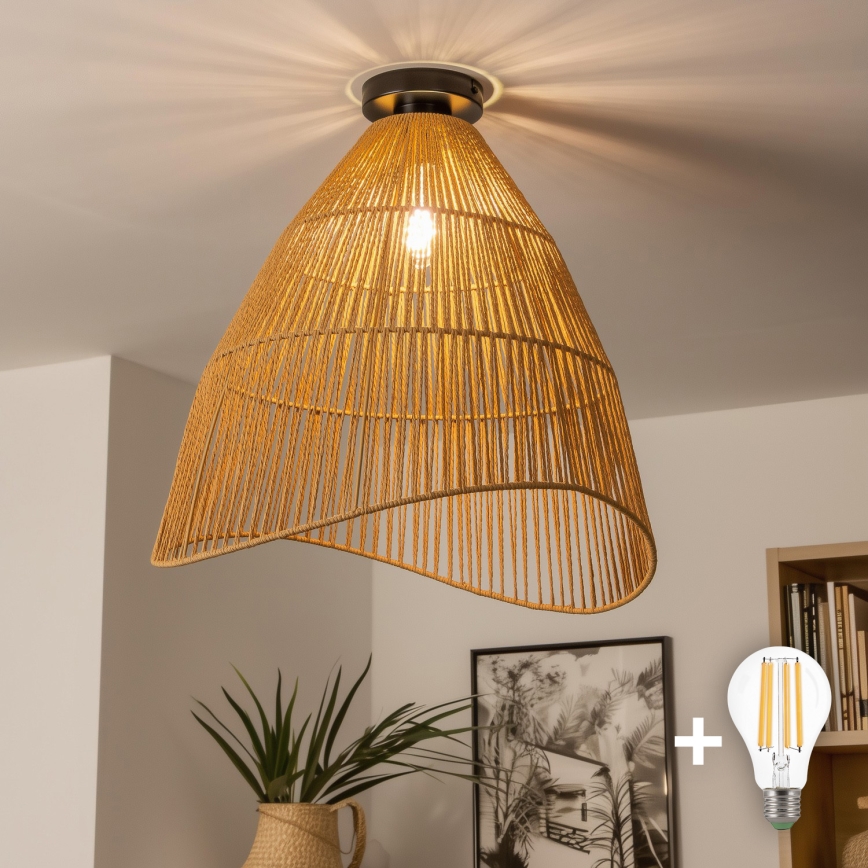 Brilagi - LED повърхностно монтиран полилей CERIA BOHO 1xE27/40W/230V Ø 70 cm кафяв