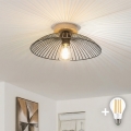 BRILAGI - LED повърхностно монтиран полилей CERIA WIRE 1xE27/40W/230V диаметър 38 см черен/дъб