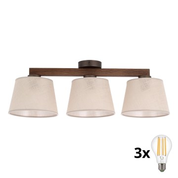 BRILAGI - LED Повърхностно монтиран полилей LATTE 3xE27/15W/230V бор/бежов