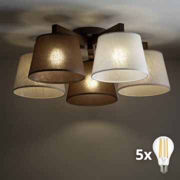 BRILAGI - LED Повърхностно монтиран полилей LATTE 5xE27/15W/230V бор/микс