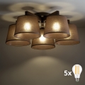 BRILAGI - LED повърхностно монтиран полилей LATTE 5xE27/15W/230V сосна/кафяв