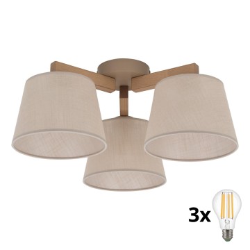 BRILAGI - LED повърхностно монтиран полилей LATTE SABIA 3xE27/15W/230V бор/бежов