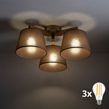 BRILAGI - LED повърхностно монтиран полилей LATTE SABIA 3xE27/15W/230V бор/кафяв