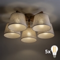 BRILAGI - LED повърхностно монтиран полилей LATTE SABIA 5xE27/15W/230V цвят бор/крем