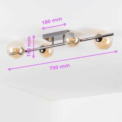 Brilagi - LED повърхностно монтиран полилей MILLA 4xG9/3W/230V черен хром/злато