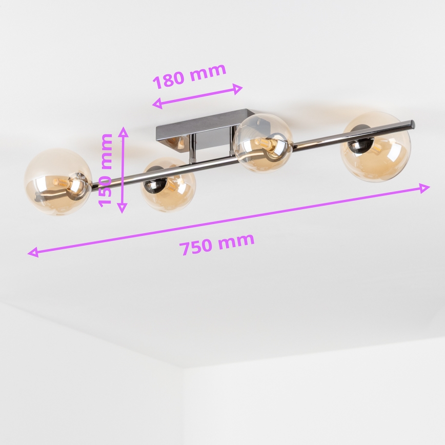 Brilagi - LED повърхностно монтиран полилей MILLA 4xG9/3W/230V черен хром/злато