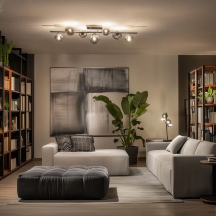 Brilagi - LED повърхностно монтиран полилей MILLA 7xG9/3W/230V черен хром/опушен