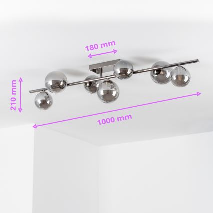 Brilagi - LED повърхностно монтиран полилей MILLA 7xG9/3W/230V черен хром/опушен