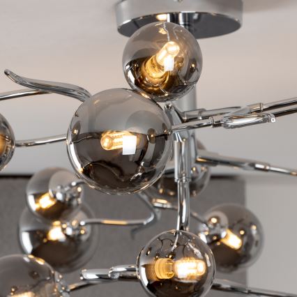 Brilagi - LED повърхностно монтиран полилей MISTEL 15xG9/3W/230V черен хром/опушено