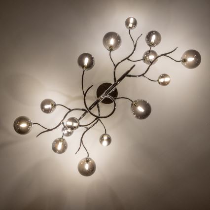 Brilagi - LED повърхностно монтиран полилей MISTEL 15xG9/3W/230V черен хром/опушено