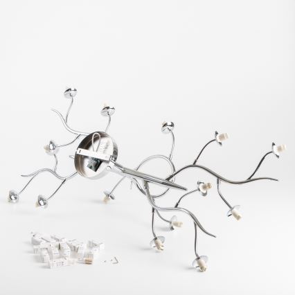 Brilagi - LED повърхностно монтиран полилей MISTEL 15xG9/3W/230V черен хром/опушено