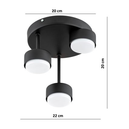 Brilagi - LED повърхностно монтиран полилей MONO 3xGX53/30W/230V черен