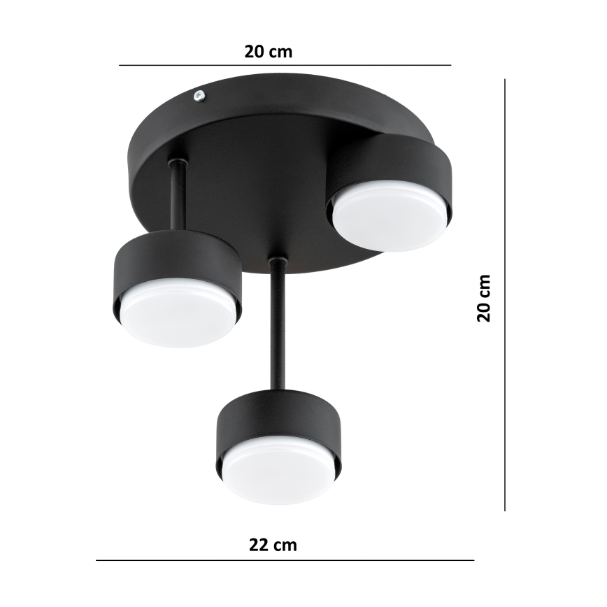 Brilagi - LED повърхностно монтиран полилей MONO 3xGX53/30W/230V черен