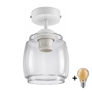 BRILAGI - LED Повърхностно монтиран полилей RETRO GLASS 1xE27/60W/230V Ø 26 см бял/димчато сив