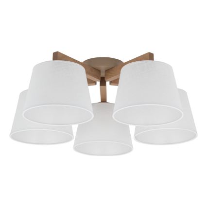 BRILAGI - LED Повърхностно монтирана люстра LATTE SABIA 5xE27/15W/230V бор/бял