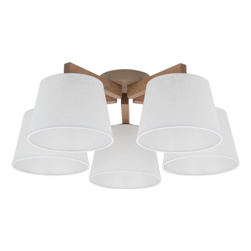 BRILAGI - LED Повърхностно монтирана люстра LATTE SABIA 5xE27/15W/230V бор/бял