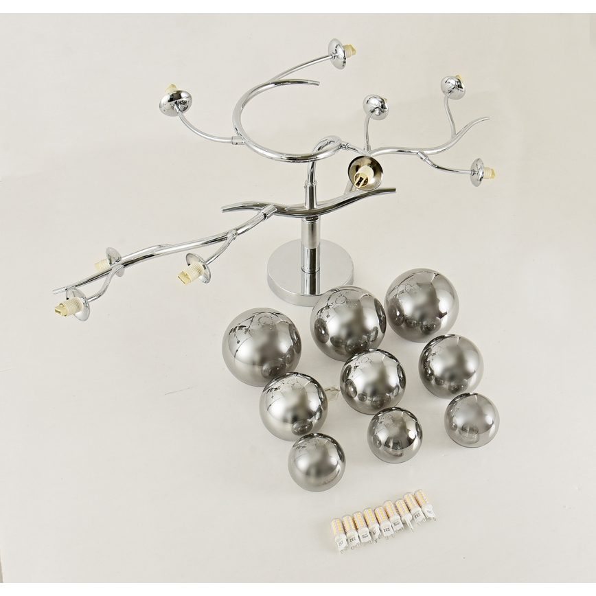 Brilagi - LED прилепен полилей MISTEL 9xG9/3W/230V черен хром/опушено стъкло