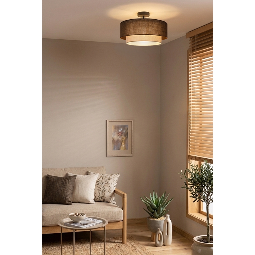 Brilagi - LED приставен плафон BOHO ECO 1xE27/10W/230V Ø 40 см кафяв/кремав