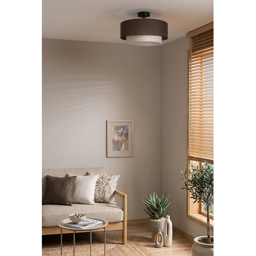 Brilagi - LED приставен плафон BOHO ECO 1xE27/10W/230V Ø 40 см кафяв/кремав