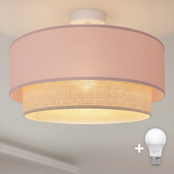 Brilagi - LED прикрепен полилей BOHO BOBO 1xE27/60W/230V Ø 40 см розов/кремав