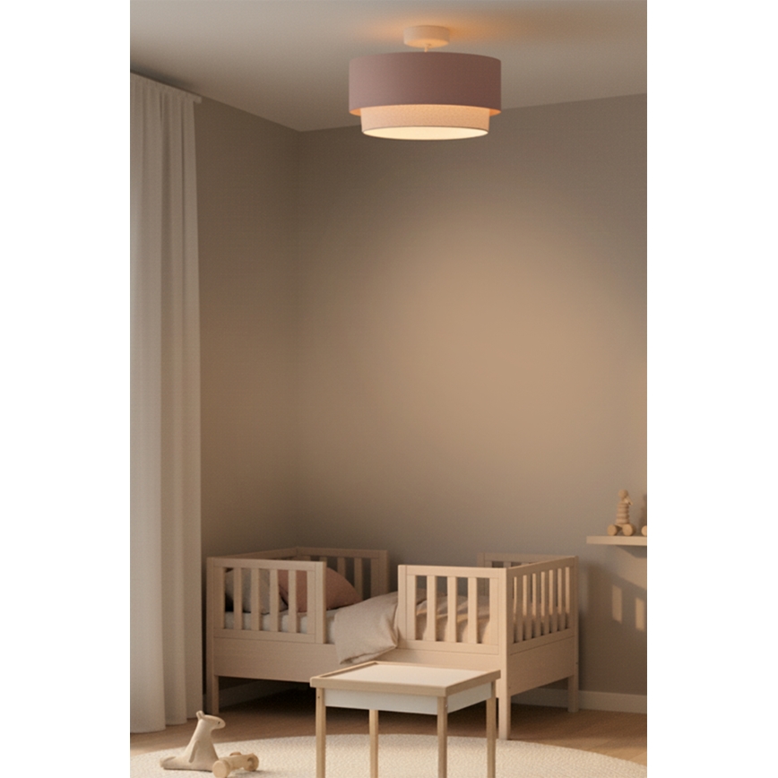 Brilagi - LED прикрепен полилей BOHO BOBO 1xE27/60W/230V Ø 40 см розов/кремав