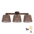BRILAGI - LED прикрепен полилей LATTE 3xE27/15W/230V бор/кафяв