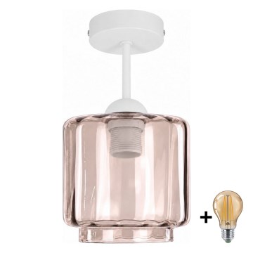 BRILAGI - LED прикрепен полилей RETRO GLASS 1xE27/60W/230V Ø 15 см бял/димчато бежов