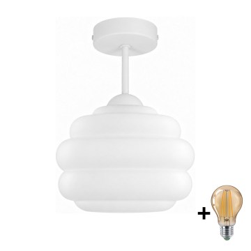 BRILAGI - LED прикрепен полилей RETRO GLASS 1xE27/60W/230V Ø 20 см бял