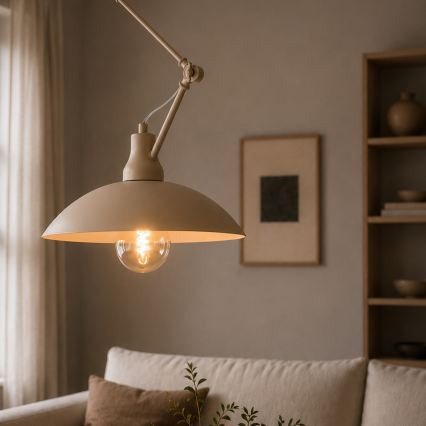 Brilagi - LED регулируем полилей на тръба IRONBEAM 1xE27/60W/230V бежов