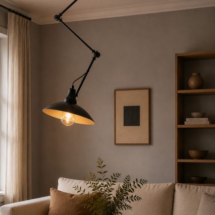 Brilagi - LED регулируем полилей на тръба IRONBEAM 1xE27/60W/230V черен