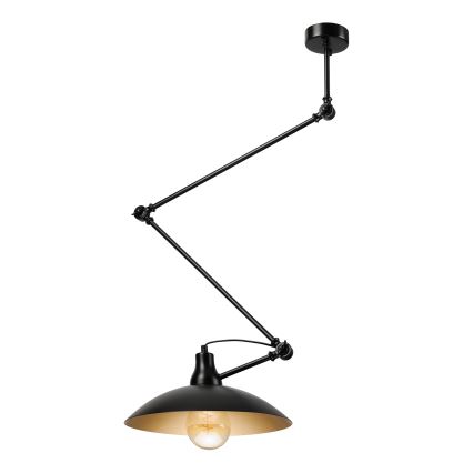 Brilagi - LED регулируем полилей на тръба IRONBEAM 1xE27/60W/230V черен