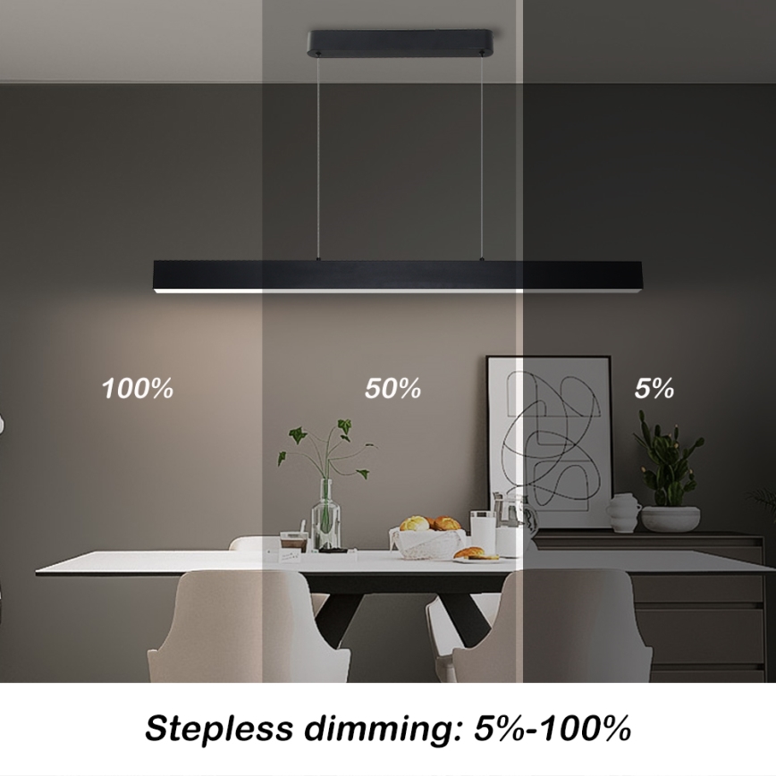 Brilagi - LED регулируема лампа на кабел SLEEKLINE SMART LED/40W/230V 3000-6000K Wi-Fi Tuya черна + дистанционно управление