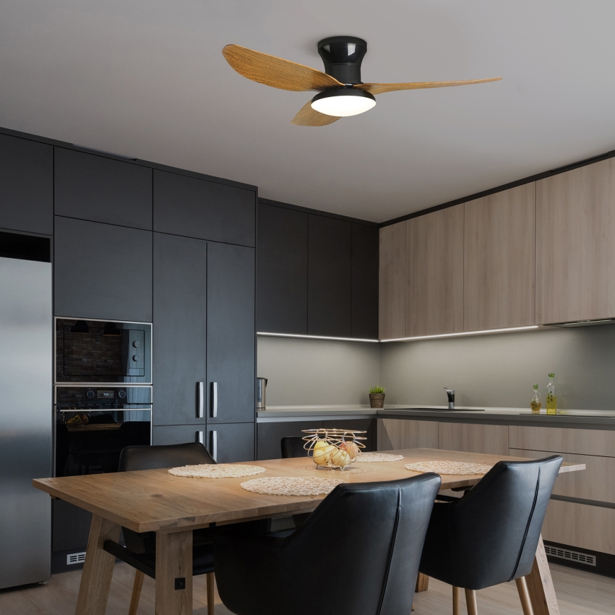 Brilagi - LED регулируем таванен вентилатор LED/30W/230V 3000-6500K черен/кафяв + дистанционно управление