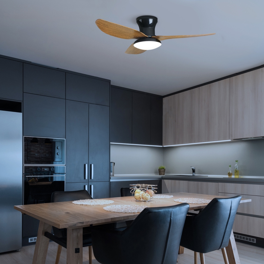 Brilagi - LED регулируем таванен вентилатор LED/30W/230V 3000-6500K черен/кафяв + дистанционно управление