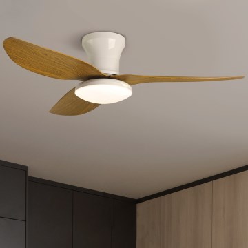 Brilagi - LED регулируем таванен вентилатор LED/30W/230V 3000-6500K бял/кафяв + дистанционно управление