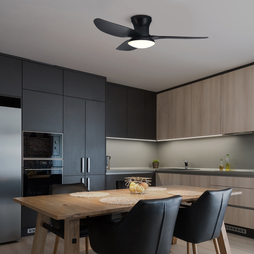 Brilagi - LED регулируем таванен вентилатор LED/30W/230V 3000-6500K черен + дистанционно управление